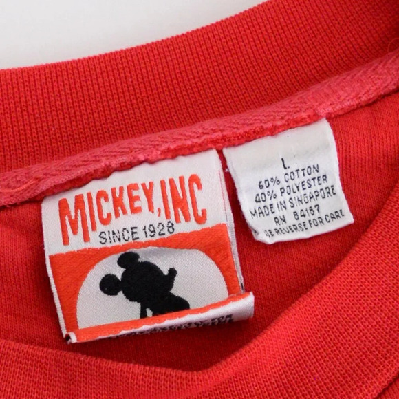 Vintage Mickey Inc Red  Embroidered Walt Disney World Crew Neck Sweater Large - Picture 10 of 11